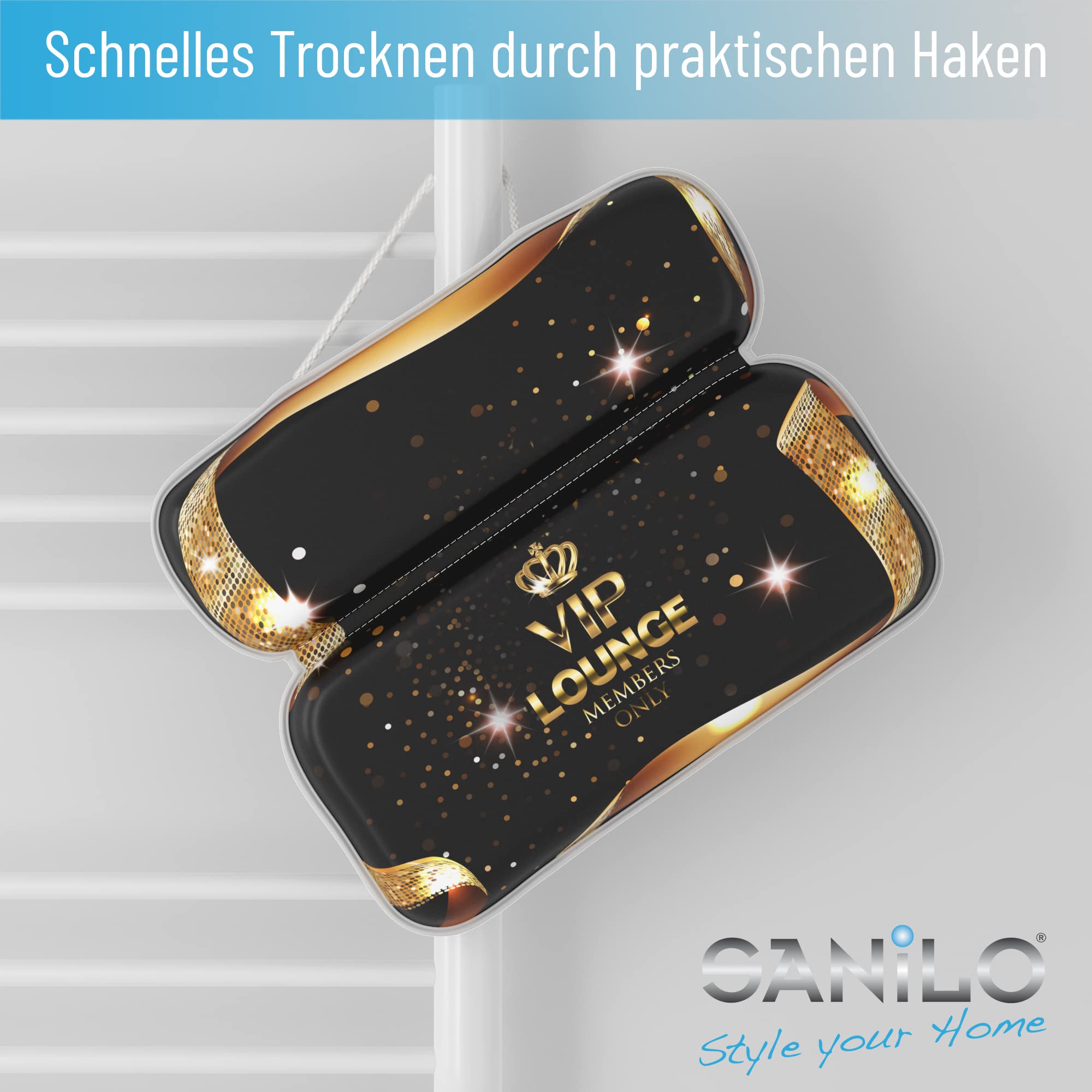 Sanilo Badewannenkissen, viele Bequeme Badekissen mit Motiv, Nackenkissen mit starken Saugnäpfen, waschbar (VIP-Lounge)