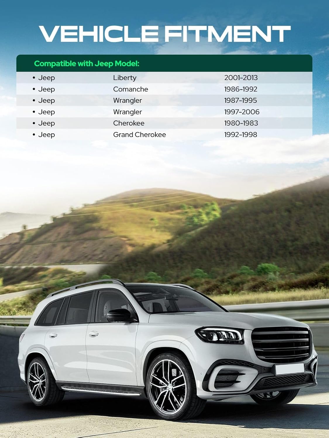 YHTAUTO 5x4.5 Hub Centric Wheel Spacers 1.25 Inch Fits Jeep Liberty, Comanche, Wrangler, Grand Cherokee, XJ SJ MJ ZJ KJ KK YJ TJ, 5x114.3mm Tire Spacers w/ 1/2"-20 Studs, 71.5mm Hub Bore 5 Lug 4PCS