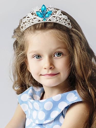 Miniatura 3 de SWEETV Tiara de princesa para niñas y niños, corona de cumpleaños, diadema de tiara de cristal, accesorios para el cabello