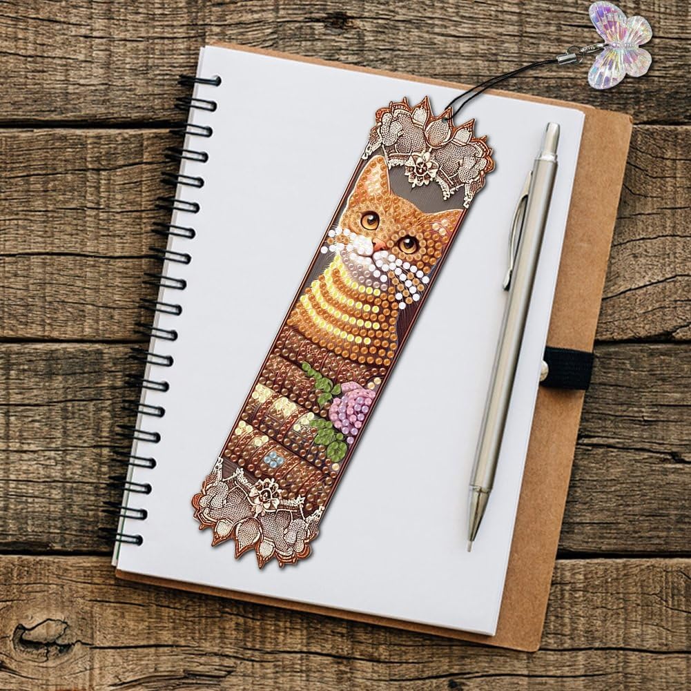 4Pcs DIY Diamond Painting Bookmarks With Tassels - Handmade Craft Kit For Book Lovers