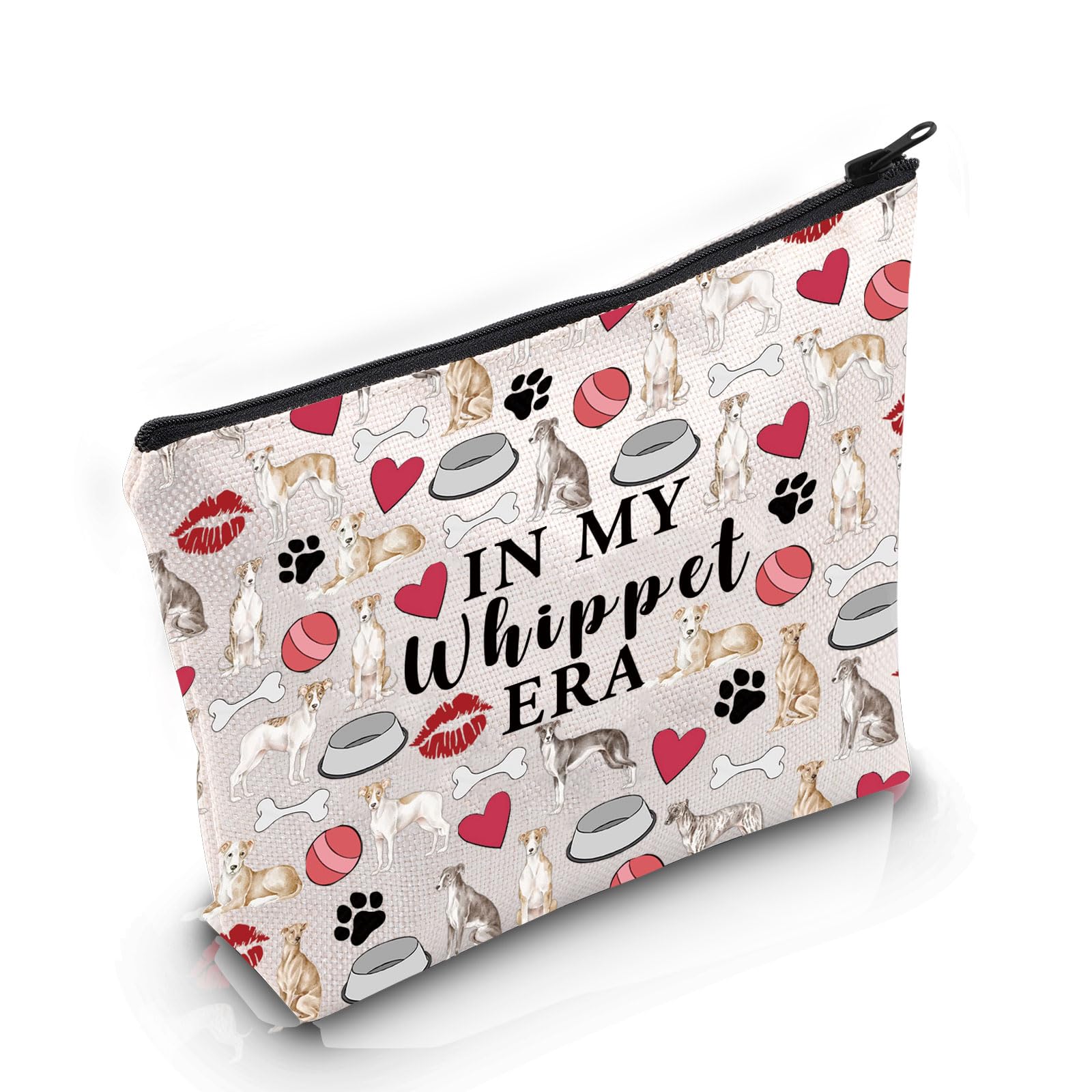 VAMSII Whippet Lover Gift Whippet Era Makeup Bag Whippet Mom Cosmetic Bag Whippet Owner Gift Whippet Merch (Whippet Era M)