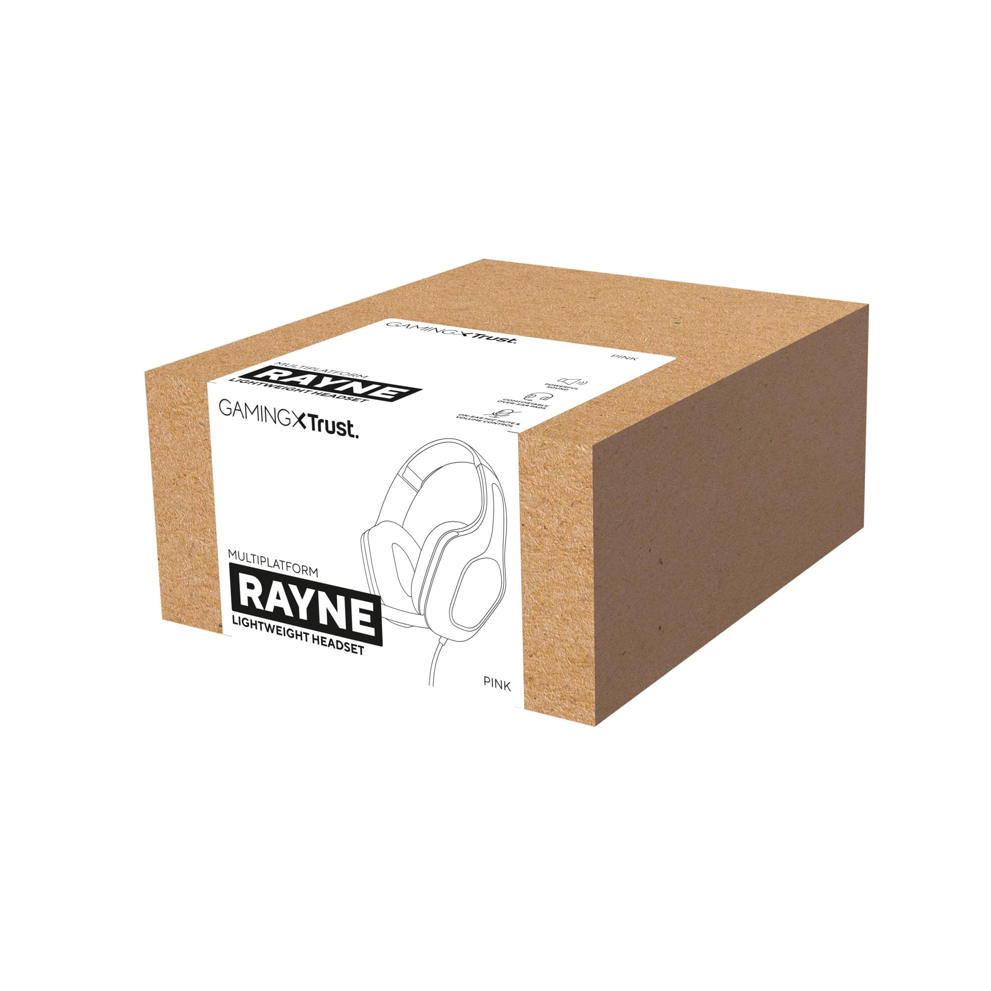 GXTrust Rayne lekkie słuchawki gamingowe PC Xbox PS5 Switch, różowe | 3.5 mm, kabel 200 cm, przetworniki 50 mm, odchylany mikrofon, przewodowy zestaw słuchawkowy wokółuszny