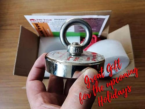 Miniatura 2 de Cuerda de pesca con imán de neodimio N52 de grado militar, 550 libras de fuerza de tracción, guantes de mosquetón XL, kit potente de recuperación