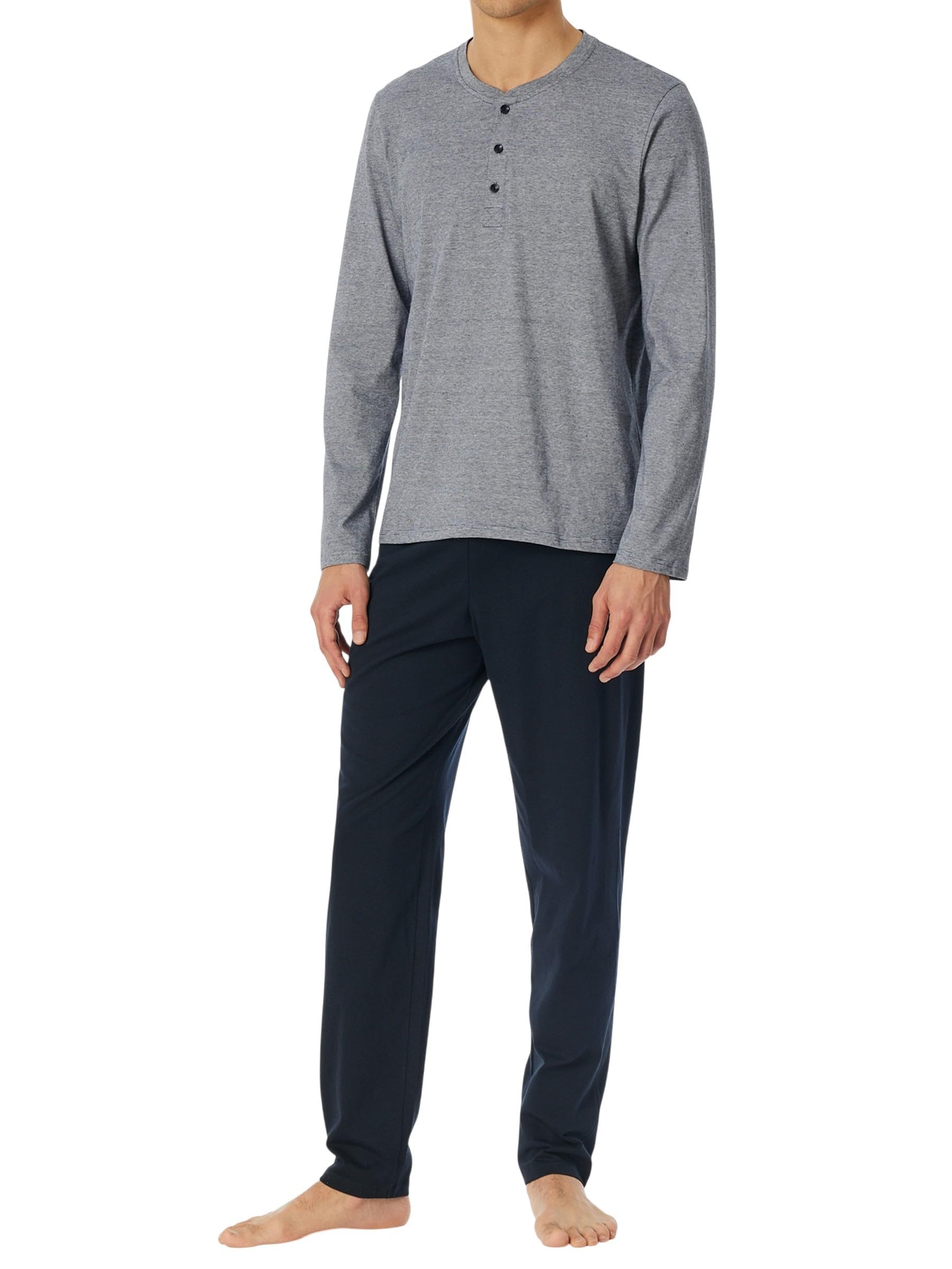 Schiesser Herren Schlafanzug lang mit Knopfleiste - Nightwear Set