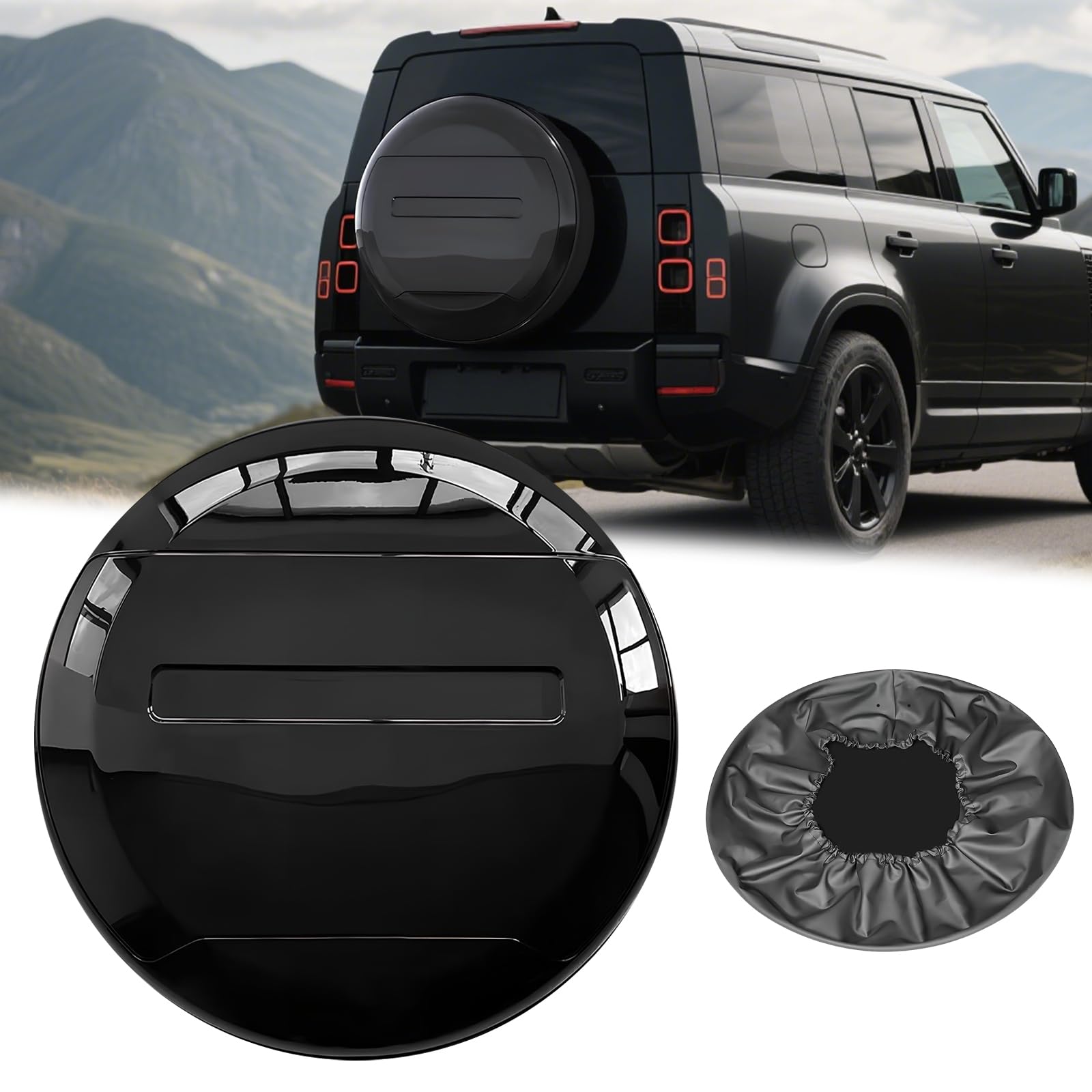 Ersatzreifenabdeckung, passend für Land Rover Defender 90 110 130 2000–2025, Ersatzradabdeckungen, Auto-Außenzubehör, Auto-Hinterrad-Ersatzreifen-Schutzabdeckung