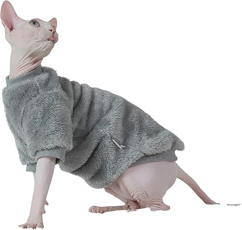 Sphynx - Ropa para gatos de terciopelo de doble cara, suave y cálida, sin pelo, ropa para gatos para Cornish Rex, Devon Rex, Peterbald, Knnis, Abbey