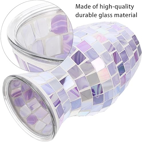 Miniatura 9 de Florero de vidrio de mosaico, recipiente floral de vidrio de mosaico decorativo hecho a mano para suculentas, macetas de plantas, jarrón decorativo