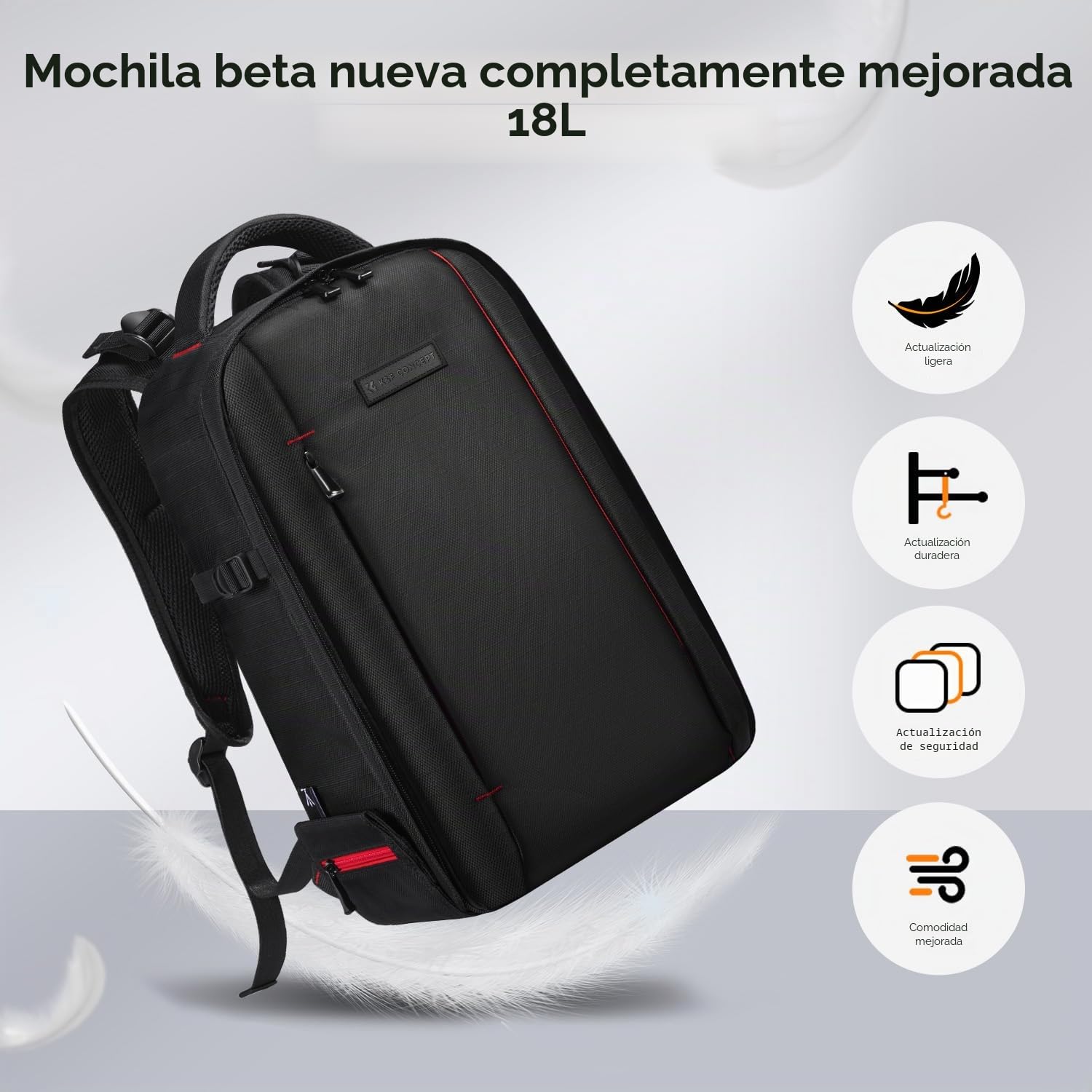 K&F Concept - Mochila para cámara fotográfica Impermeable con Compartimento para portátil para Canon Sony Nikon Olympus SLR/DSLR