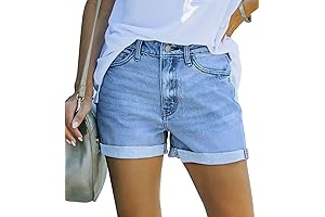 Womens Mid-High Waisted Denim Jean Shorts: Perfect for Summer