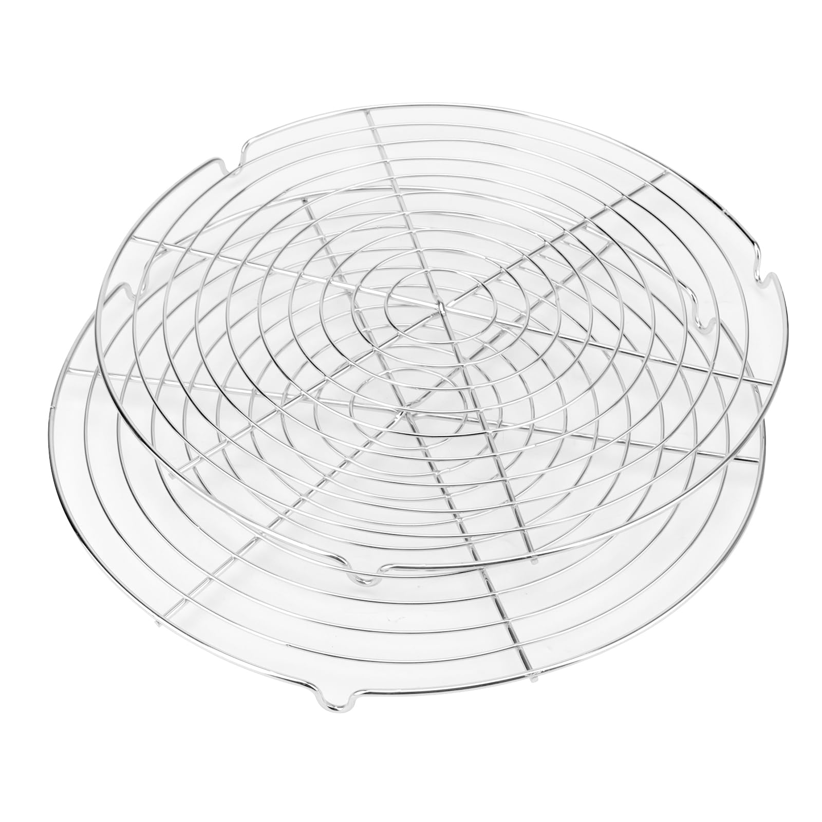 FUNSUEI 4 Griglie di Raffreddamento in Acciaio Inox, Rotonde da 30 cm, griglia di Raffreddamento per Torte, griglia di Raffreddamento Rotonda, per Un Raffreddamento Uniforme e Veloce