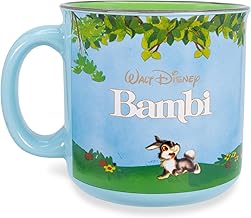 Bambi Meadow Scene Ceramic Camper Mug | BPA-Free Travel Coffee Cup For Espresso, Caffeine, Cocoa, | Home & Kitchen Essential | Cute Gifts and Collectibles | Holds 20 Ounces