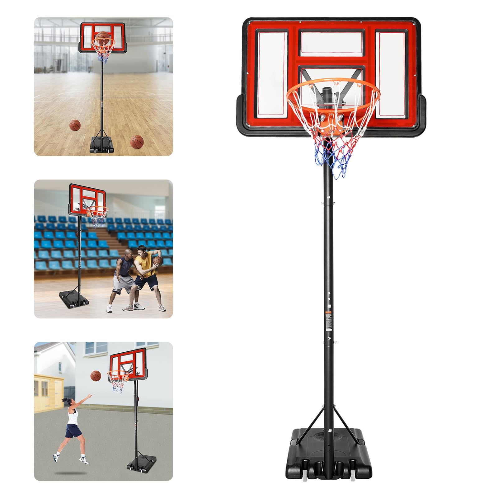 Supporto da basket con altezza regolabile e struttura portatile
