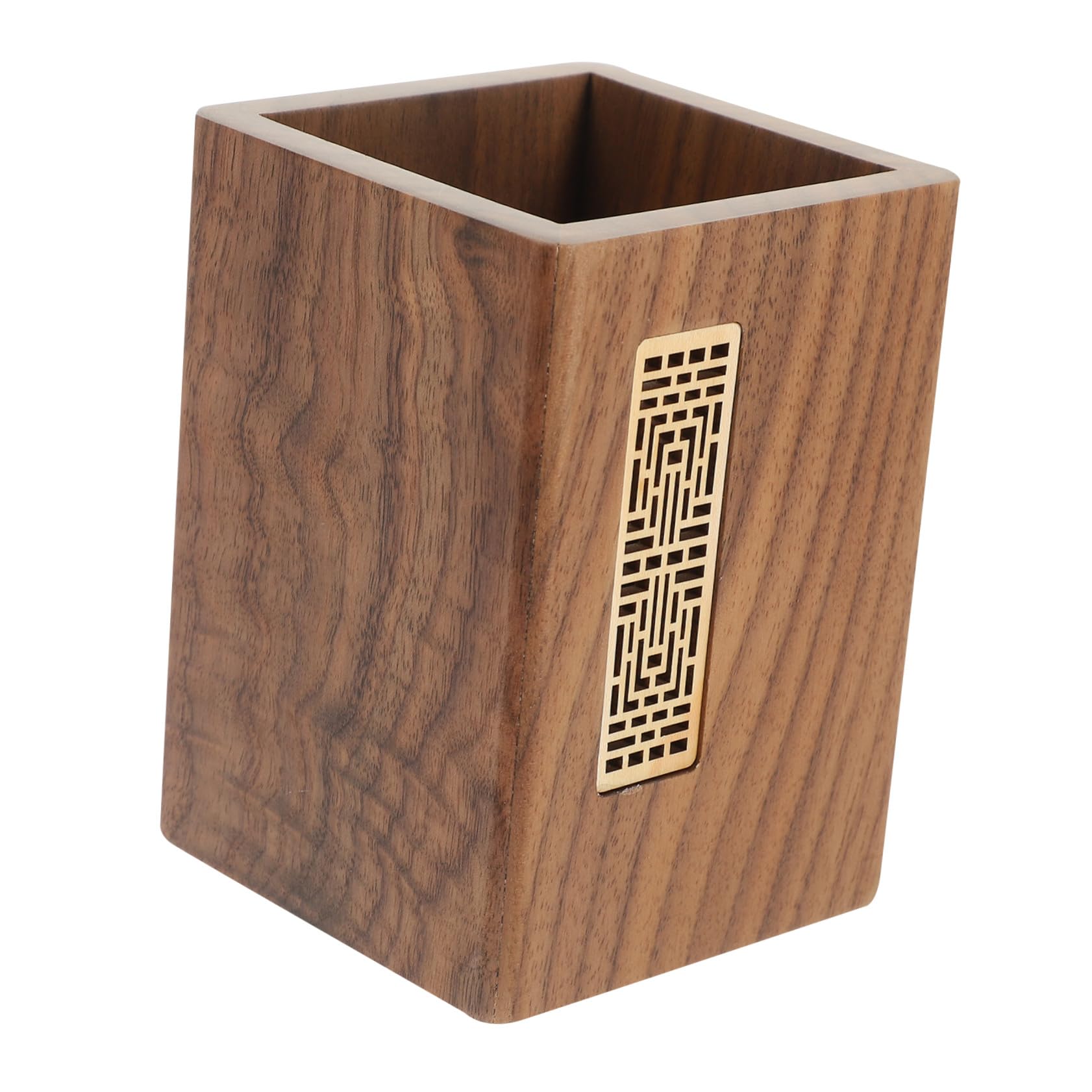 Stiftehalter und Büro im für Desktop Dekoration Japanischen Stil Schlichter Großer Kapazität mit kratzfest eleganter Schreibtisch Organizer aus Schwarzem Walnussholz