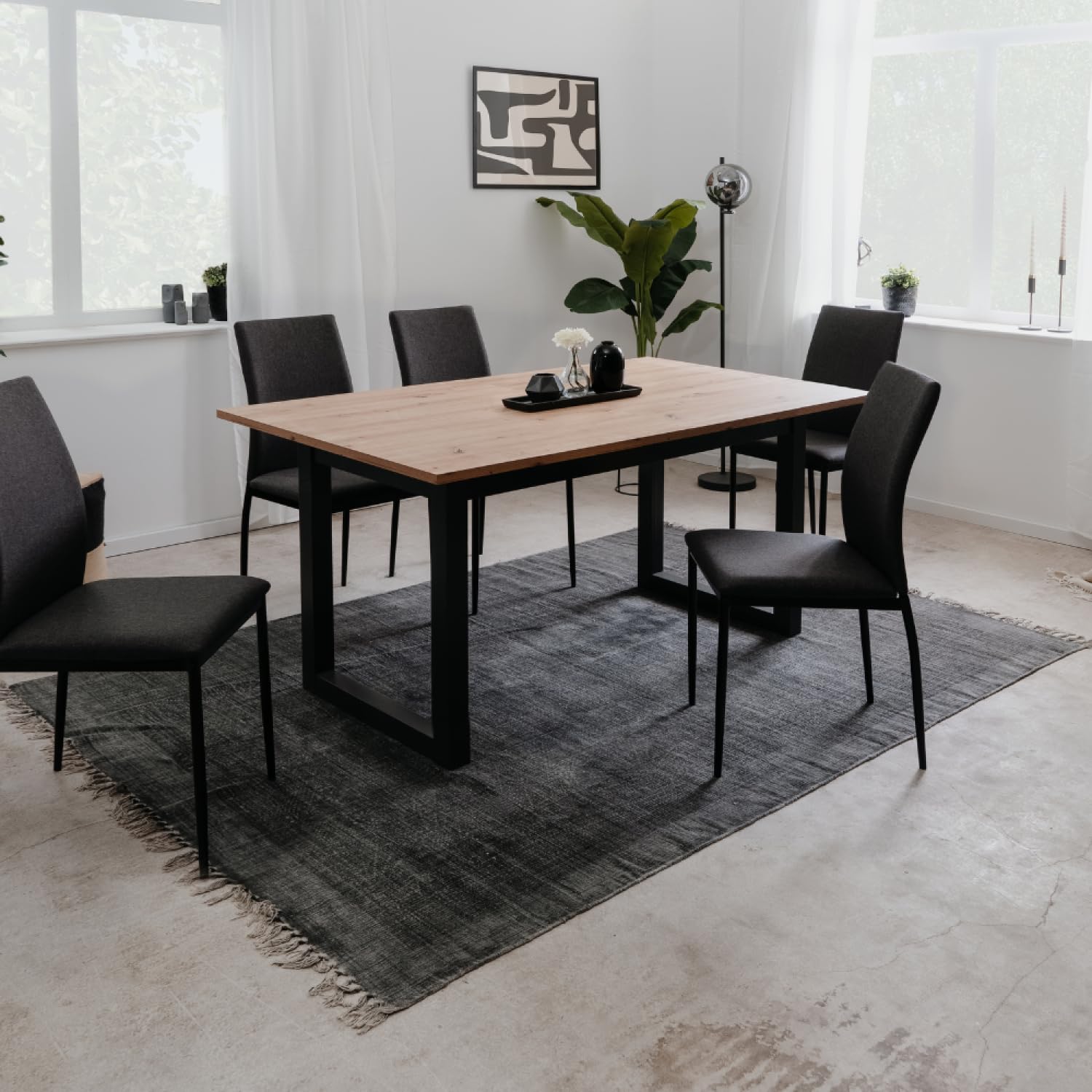 Table à Manger Extensible KOTOR Industrielle Bois 10 Personnes