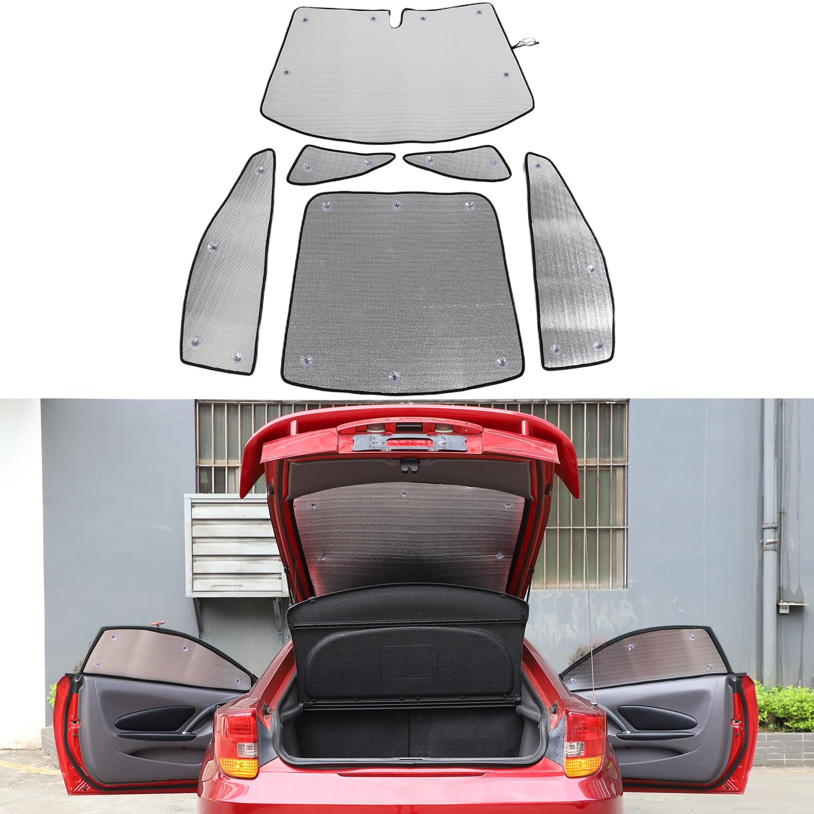 Parasol para parabrisas de coche compatible con Toyota Celica 1999-2005, cubierta completa de ventana, accesorio UV 6 unidades