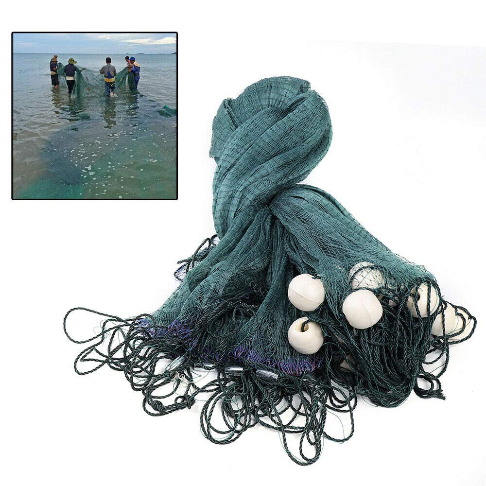 10X65Ft Fishing Drag Net Trap Cast Net Made Beach Net Beach Bait Seine Mesh Fish Net Polyethylene Net Iron Sink 320M USA New : Sports & Outdoors