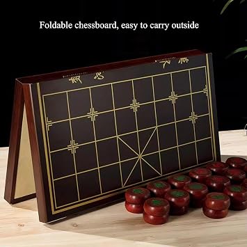 Portable Chinese Chess Set With Dual-Use Wooden Storage Box And Travel Chessboard Handheld Xiangqi Traditional Table Strategy Game For 2 Players Adults(3.8cm/1.5in)