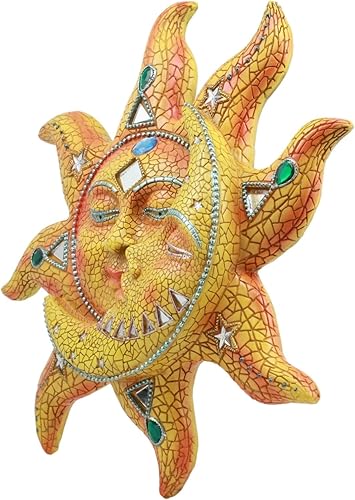 Miniatura 3 de Ebros - Placa decorativa de pared con mosaico de cielo celestial colorido sol y luna, 12 pulgadas de alto, rendición a la noche, Belenos Dios y