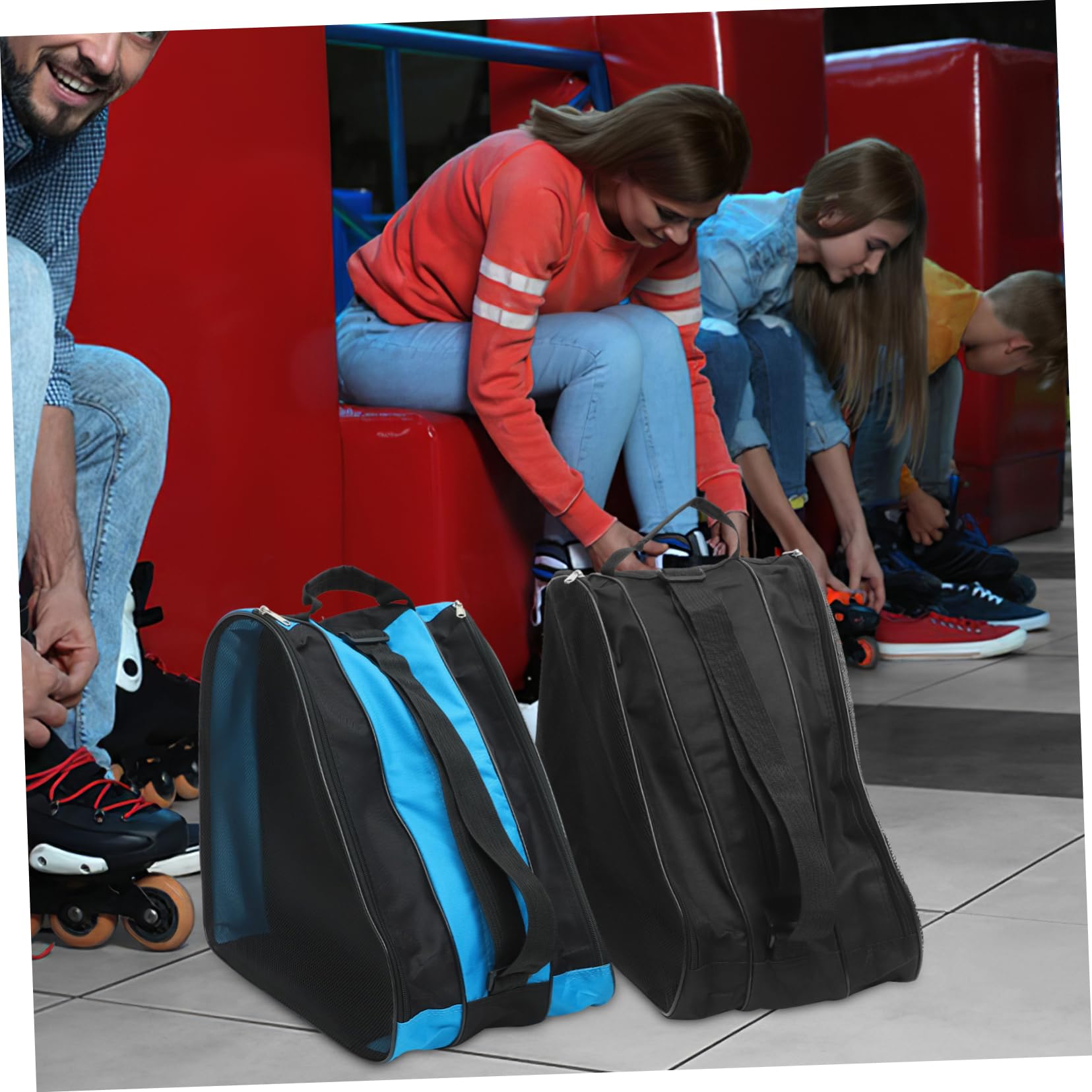 Borsa per Pattini a Rotelle 2 Pezzi Oxford Cerniera, Resistente e Facile da Pulire, Design Semplice alla Moda per Uso All'aperto