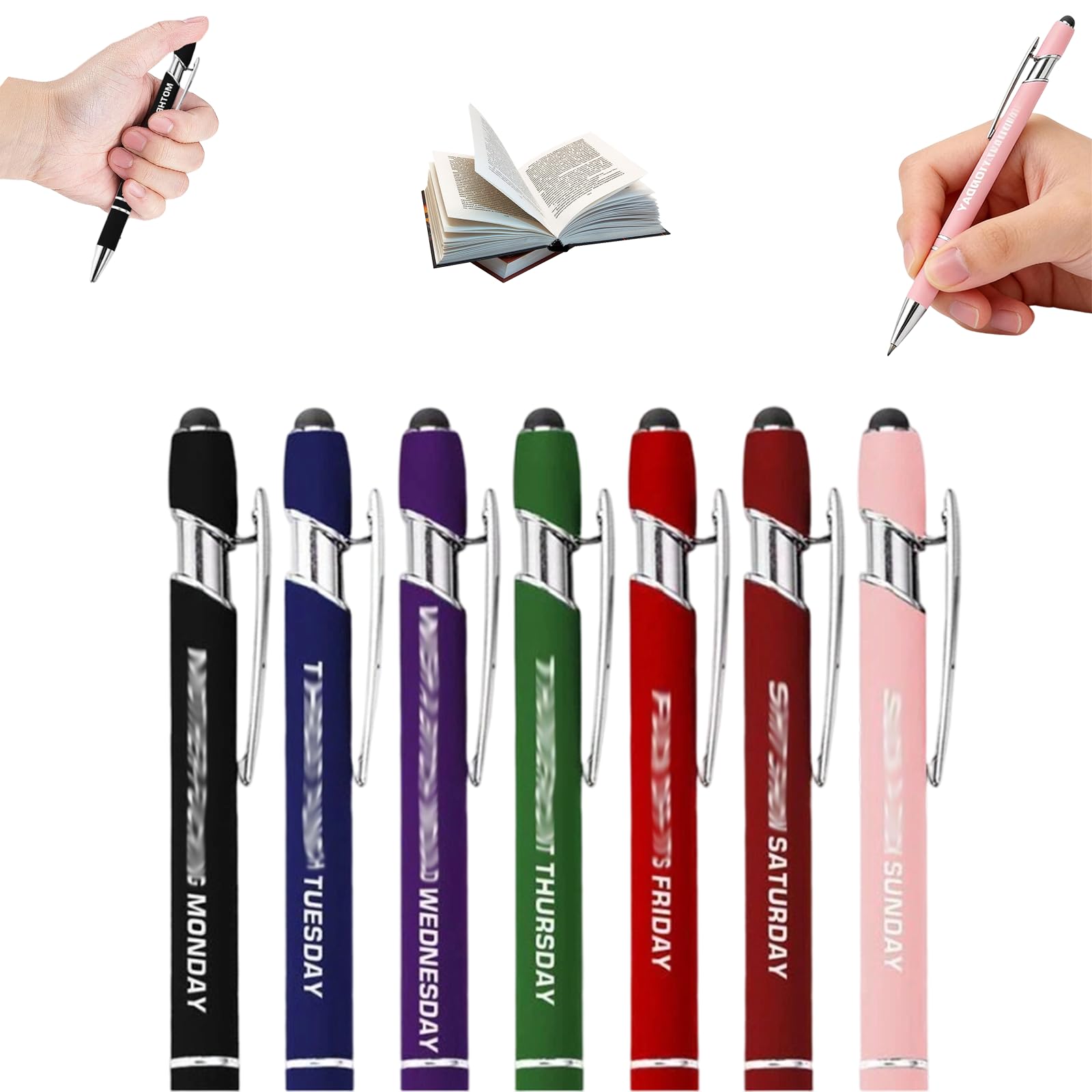 UBIETY Funny Daily Quotes Pen 7 Day Metal Pen Set Funny Stress-Relief Daily Quotes Metal Ballpoint Pens Set