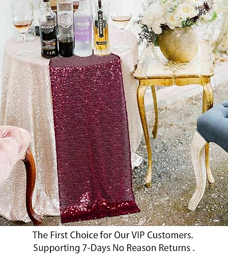 Vista 133 de Camino de mesa de lentejuelas doradas, 12 x 72 pulgadas, paquete de 15 caminos de mesa de boda con purpurina, camino de mesa dorado brillante