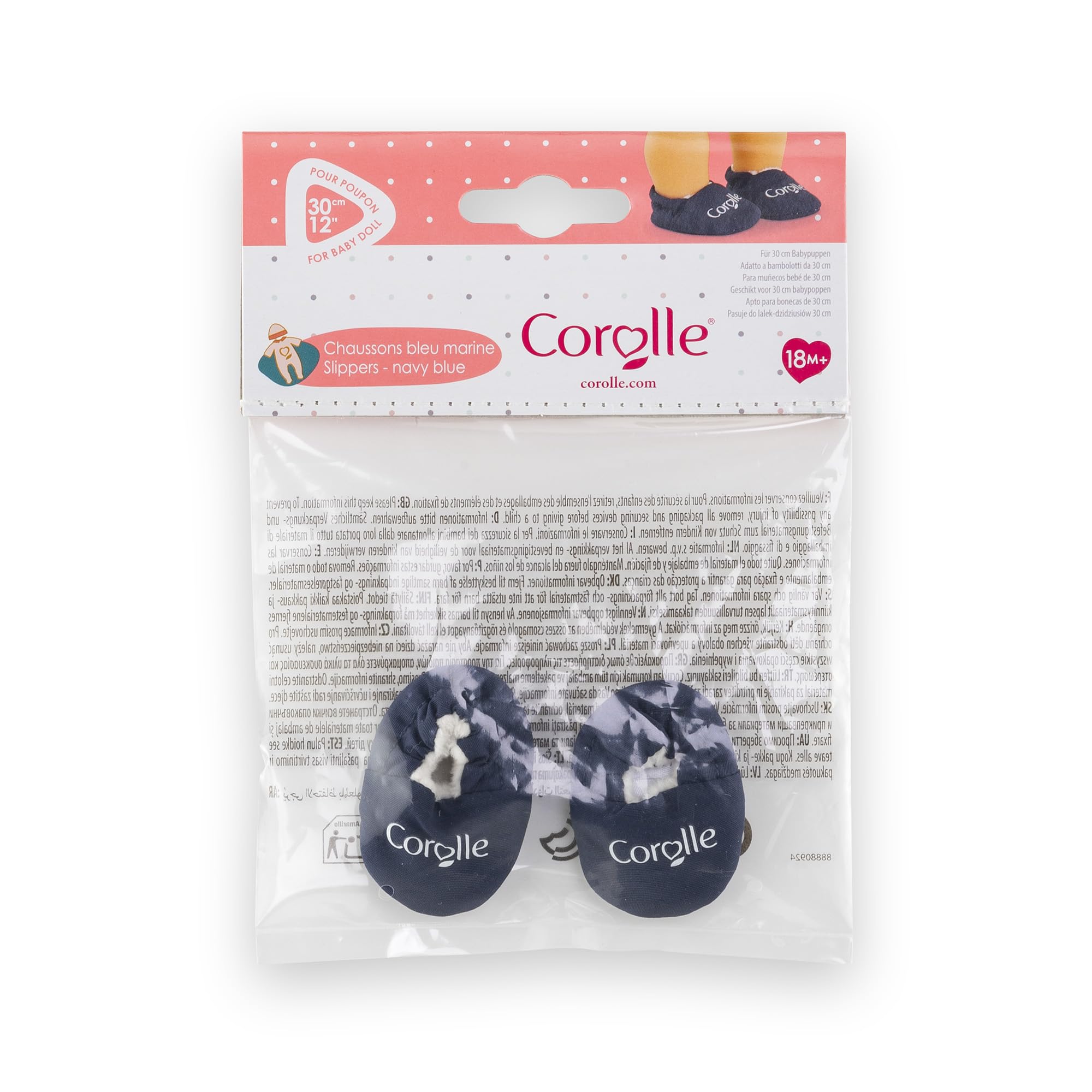Corolle - Granatowe kapcie, na 30 cm, od 18 miesięcy, 9000111120