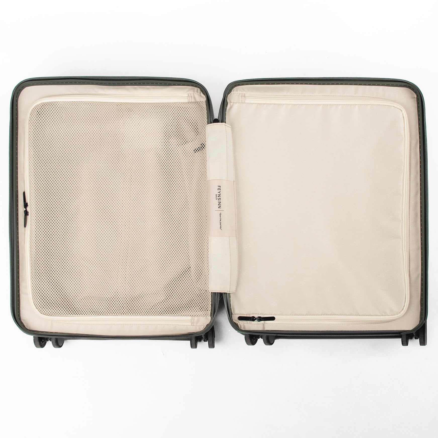 Handgepäck-Koffer Hartschale Ryker Hybrid mit Frontfach echtes Polycarbonat Bordgepäck Rollkoffer 55x40x20 cm Kabinen-Trolley TSA-Schloß 4 Rollen grün