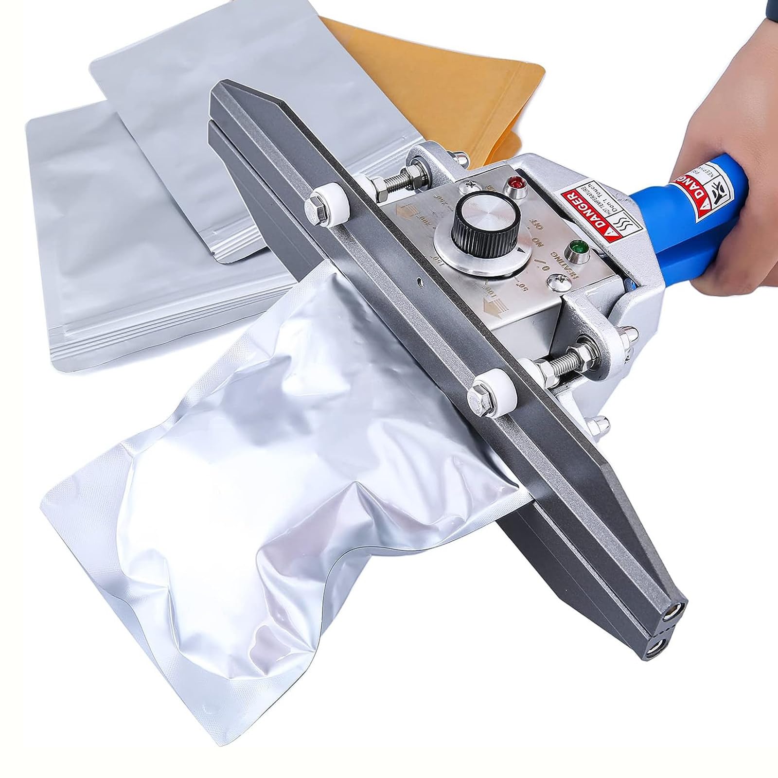Scelleuse à sertir portative à Main, scelleuse à sertir Thermique 550W, Largeur de Joint de 10mm pour Sac Mylar, Sac en Aluminium, Sac en Cellophane, Sac en Papier Kraft (600mm)