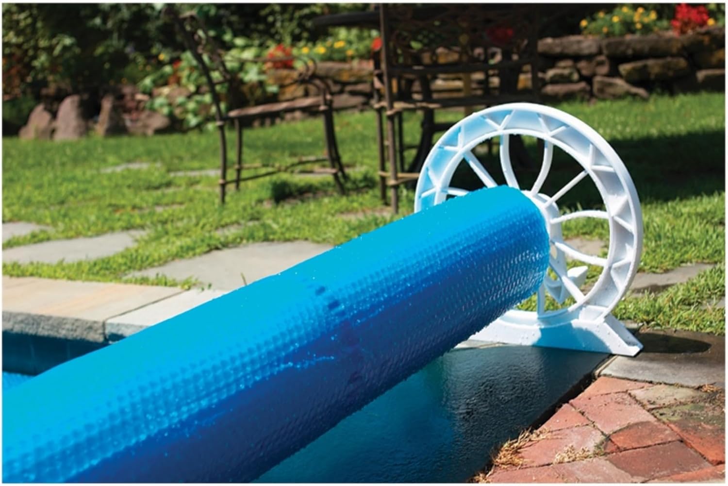 Swim Central White Inground Pool Resin Solar Reel System - 16.5" - 2pc