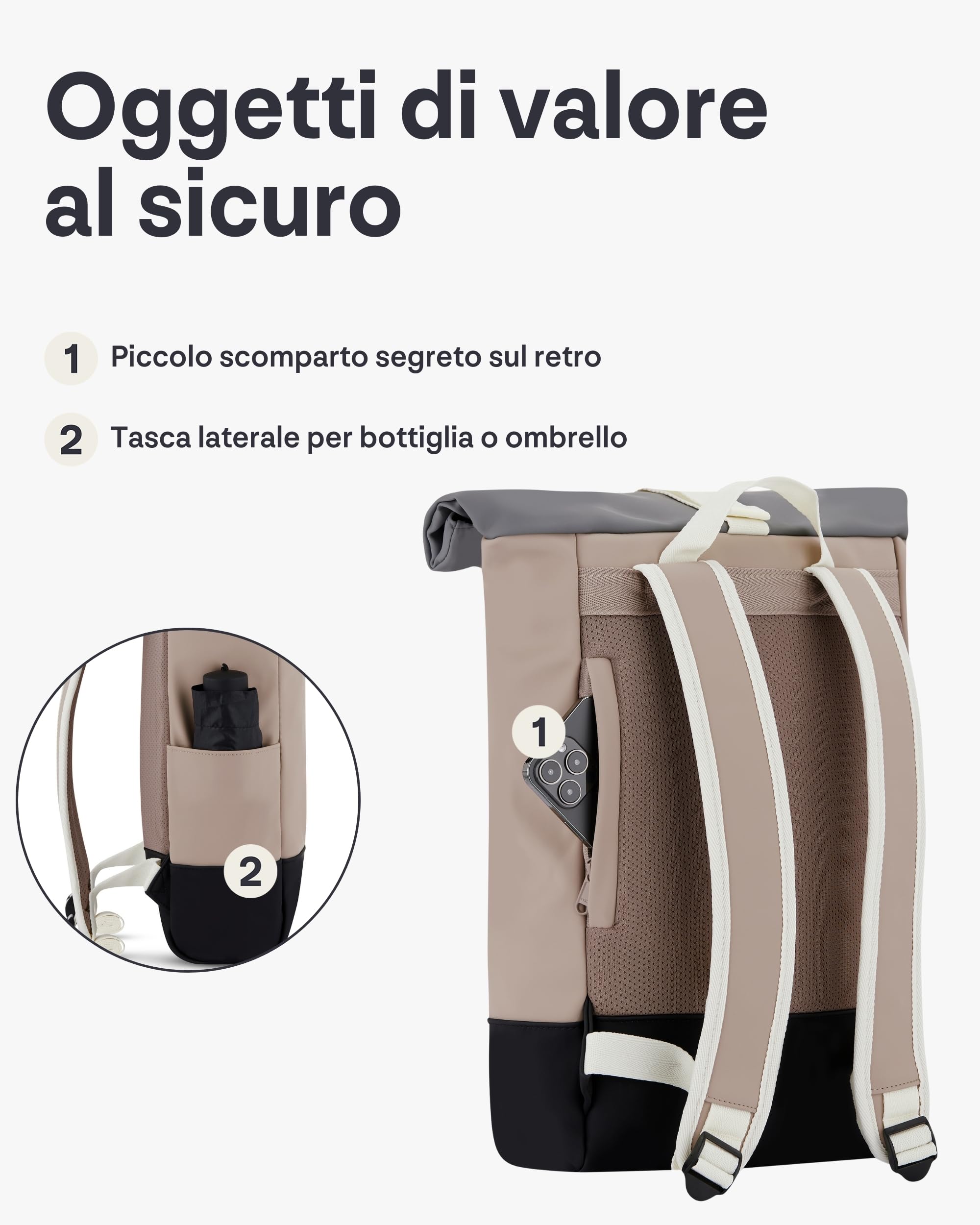 Johnny Urban Zaino Porta PC Donna e Uomo - Harvey Medium - Rolltop per Lavoro Viaggio Università - Scomparto per Laptop 16 Pollici - 15-18L - Idrorepellente