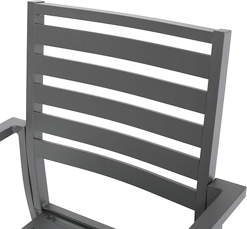 Miniatura 8 de Great Deal Furniture Daisy - Silla de comedor de aluminio moderna para exteriores (juego de 2), color gris metálico