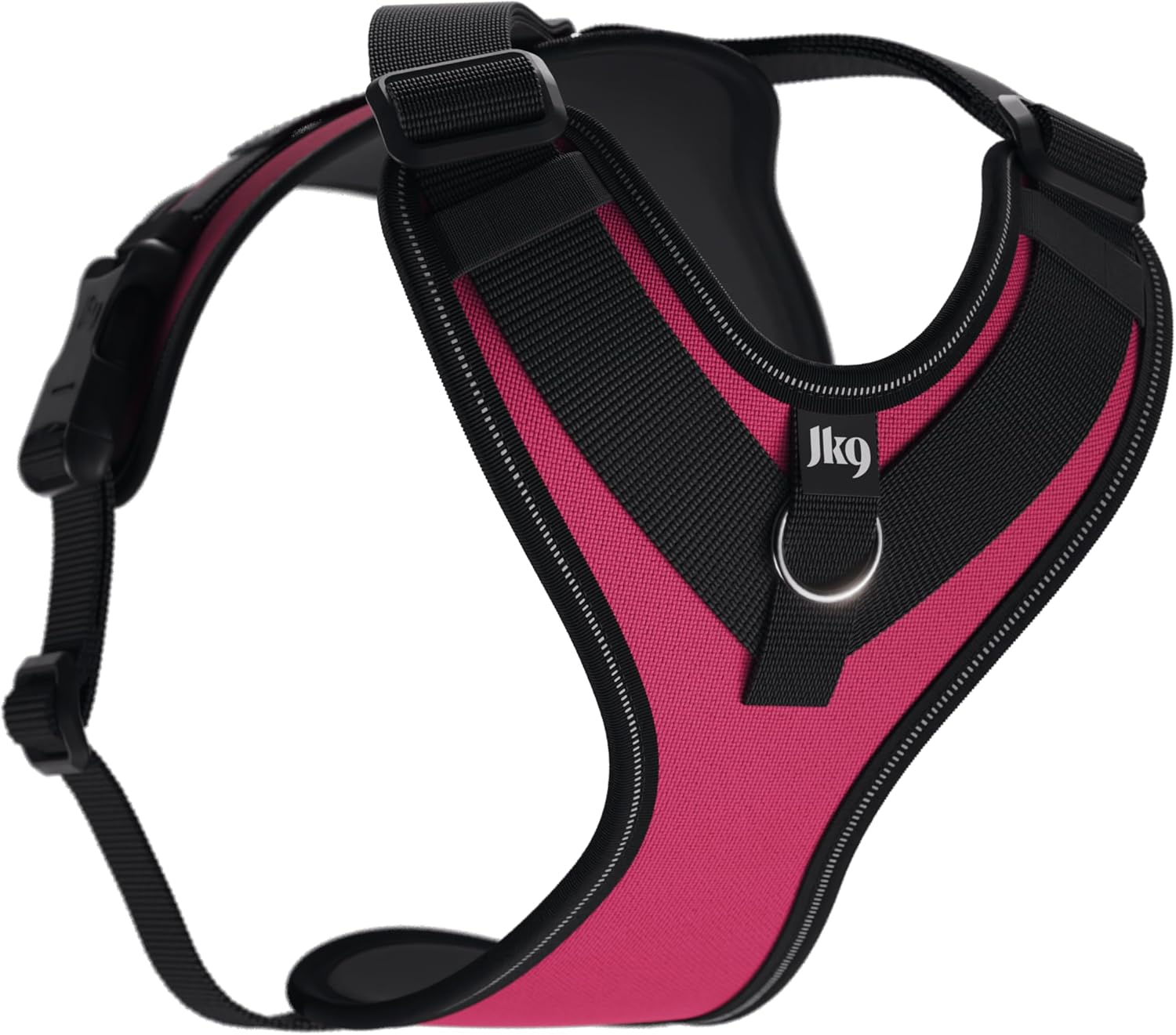 JK9 Longwalk Light Dog Harness with Tracker Pocket, DarkPink, Size: L