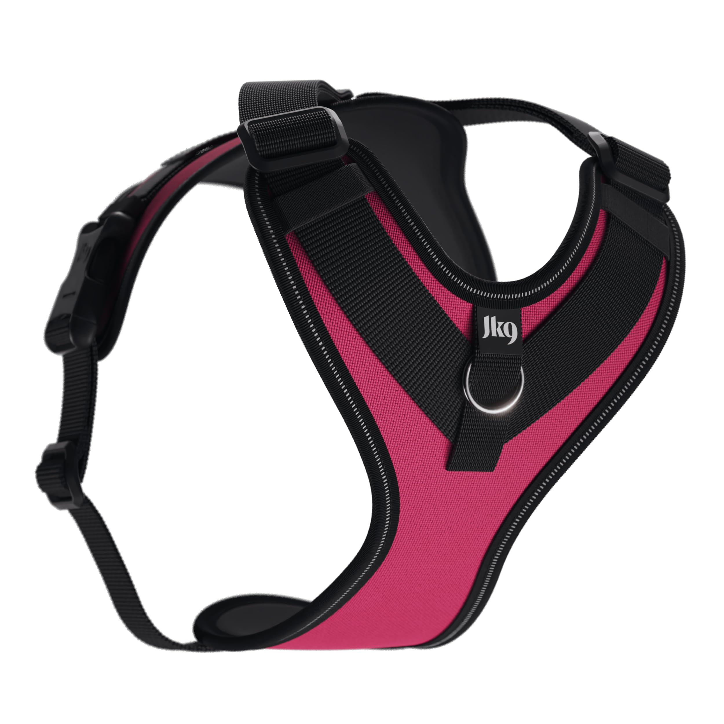 JK9 Longwalk Light Dog Harness with Tracker Pocket, DarkPink, Size: L