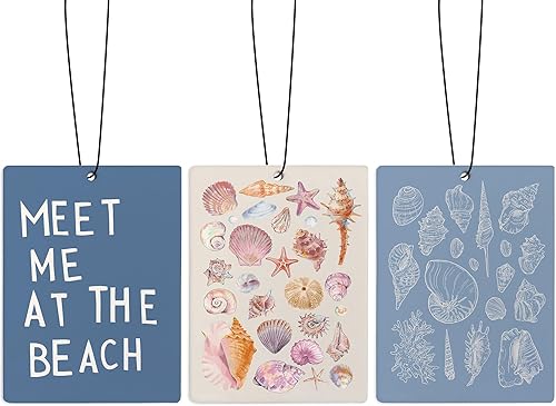 Miniatura 11 de Ambientador de aire para automóvil, retro Y2K costero playero, ambientador colgante de 3 piezas para autos, armario, cajón o libros, decoración de