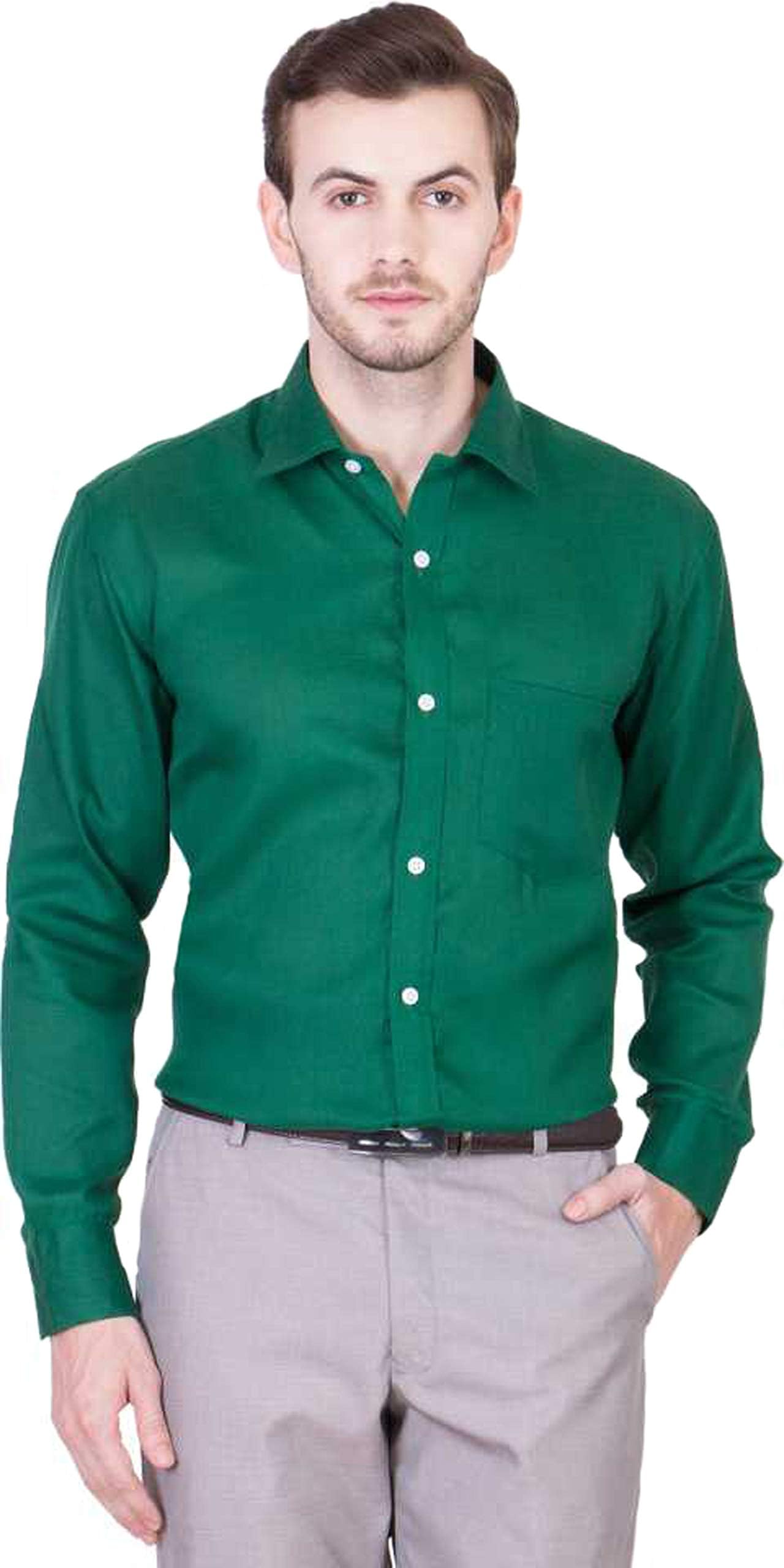 BOLLYWOOD BELLEZABollywood Collection Men Regular fit Premium Cotton Formal Shirt (40W x 30L, Green)