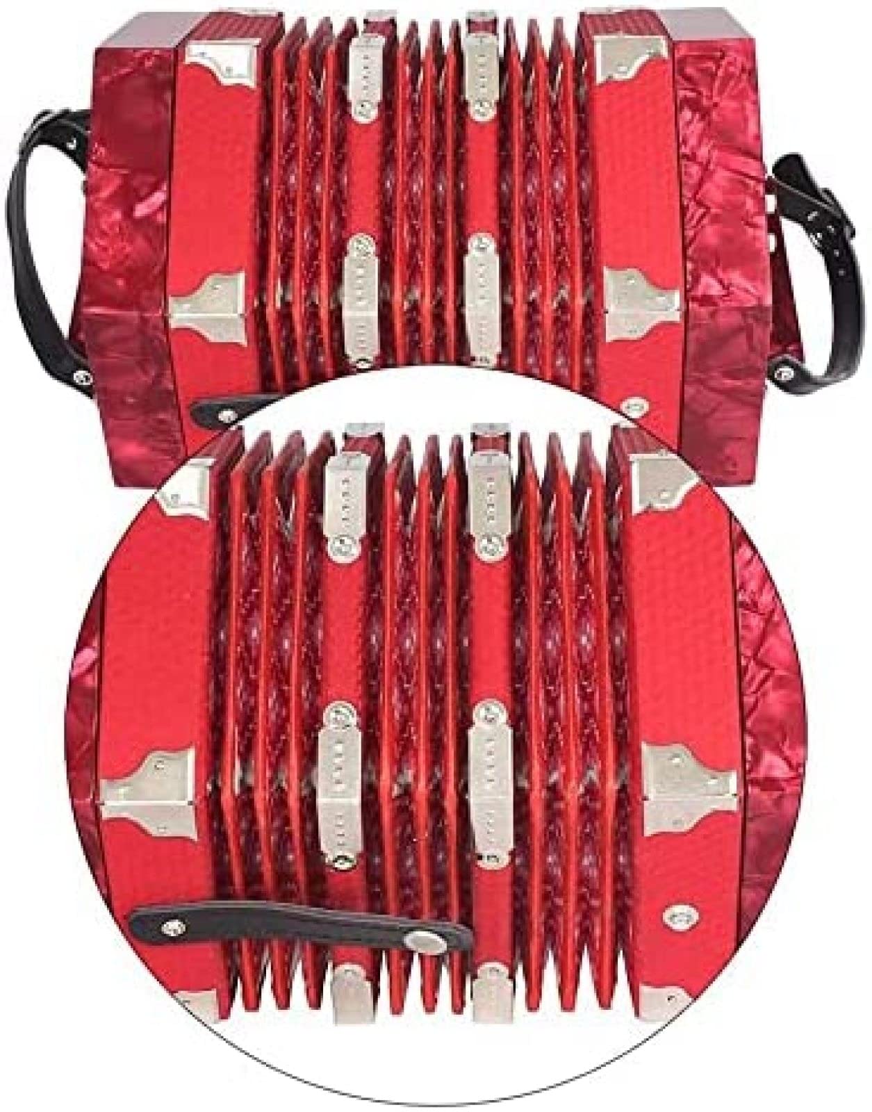 Konzertina-Akkordeon mit Musik-Tragetasche, verstellbares Musikinstrument mit Handschlaufe, professionelles tragbares Instrumentenzubehör für Erwachsene