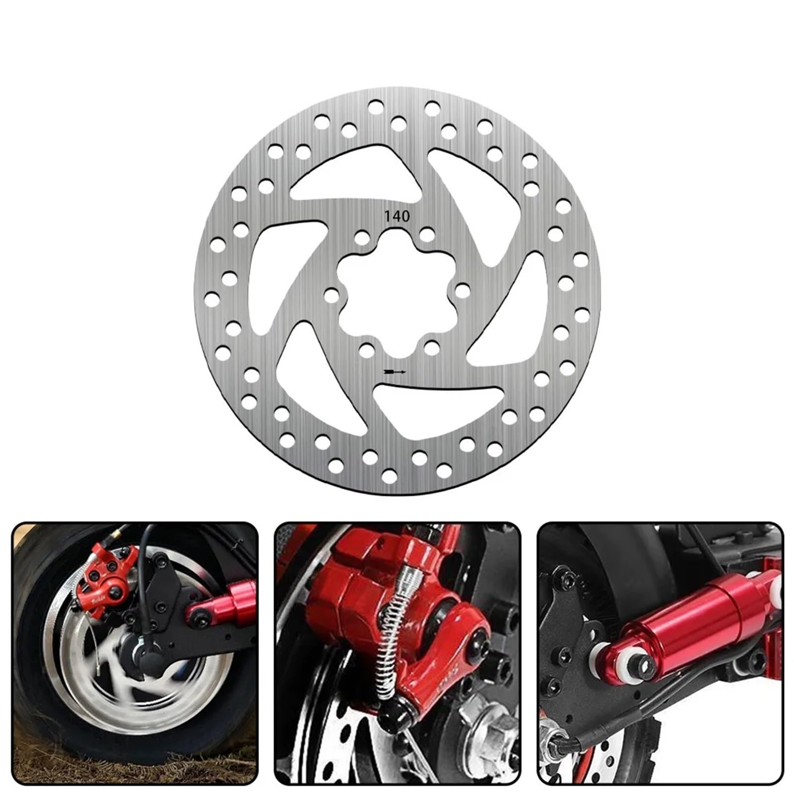 Disco Freno da 140 mm 6 Fori Compatibile for Segway Ninebot P65 P100S Accessori for Scooter elettrici Parti di Ricambio for Disco Freno for Scooter Elettrico