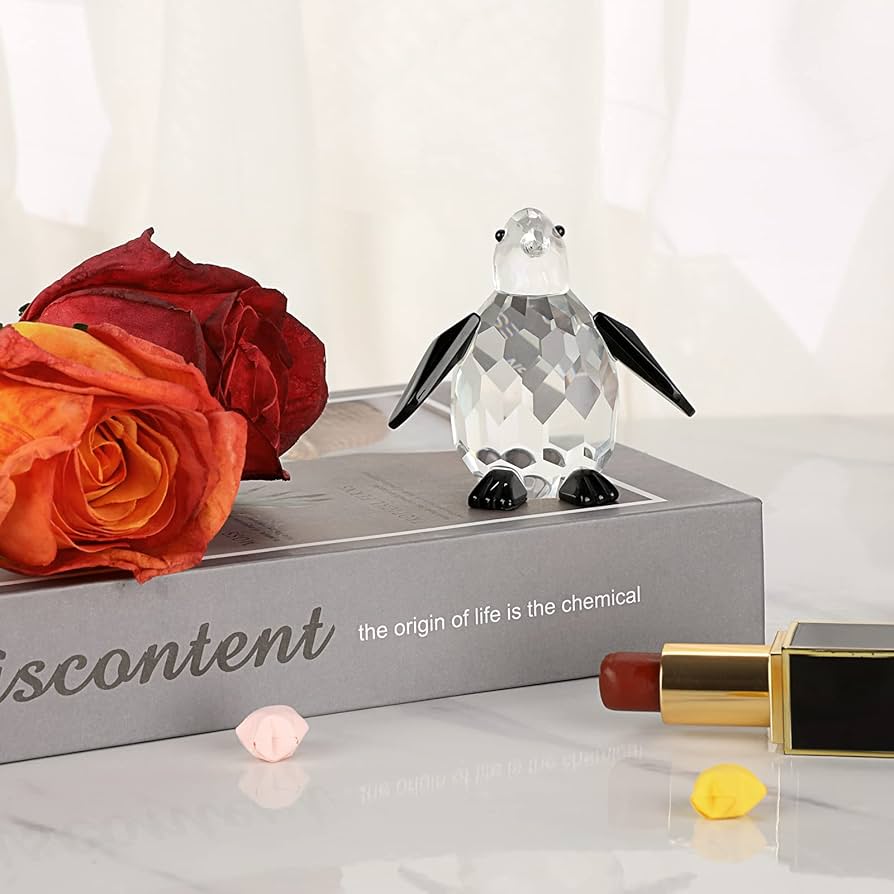 ✯ クリスタル ガラス ペンギン 氷 置物 オブジェ ペーパーウェイト ✯ ✯ クリスタル ガラス ペンギン 氷 置物 オブジェ ペーパー