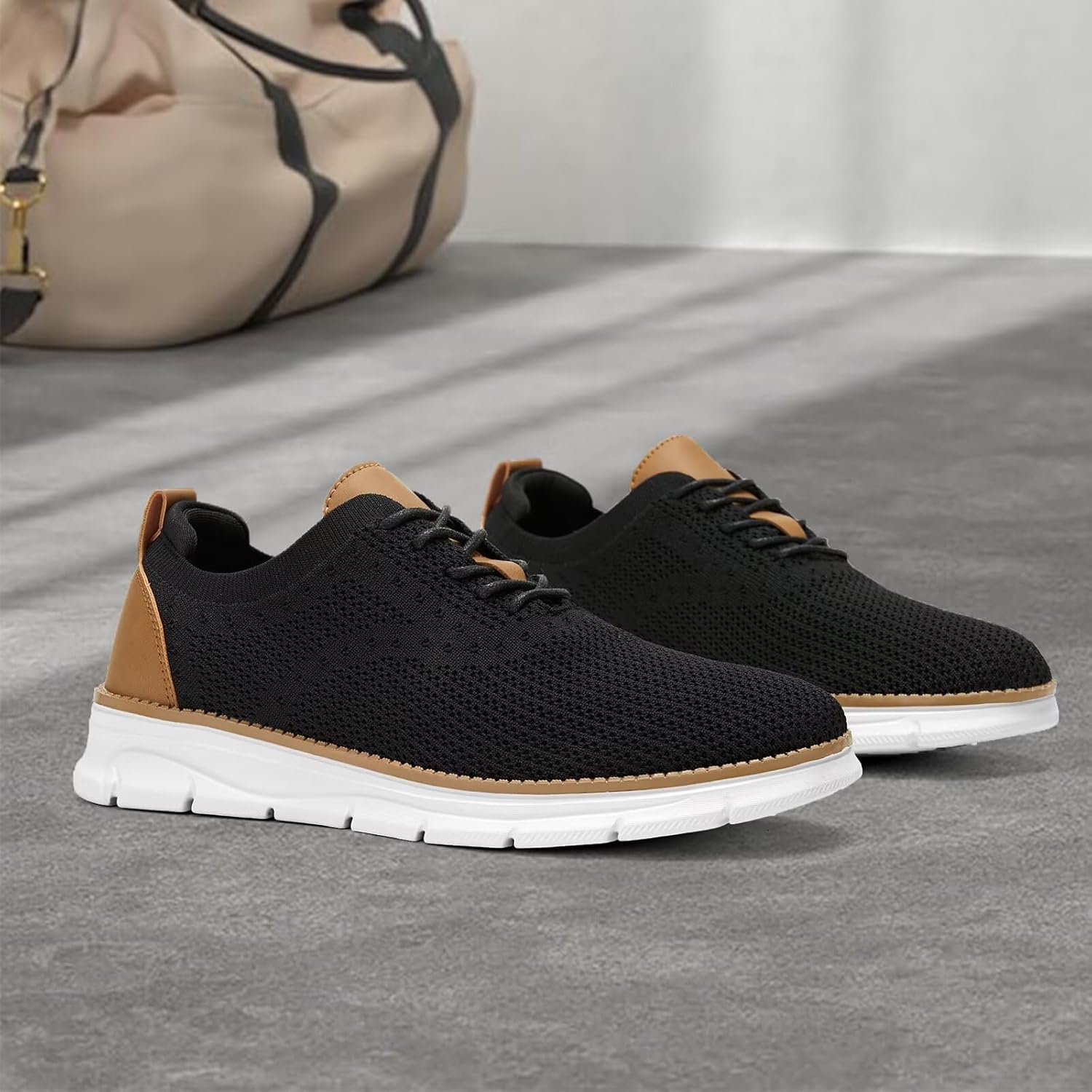 Men's Mesh Sneakers Oxfords Lace-Up Lightweight Casual Walking Shoes Driving Shoes - Image 2