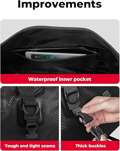 Miniatura 5 de KEMIMOTO Bolsa seca impermeable para motocicleta, equipaje suave, 40 L65 L, gran capacidad con 4 correas de liberación rápida, a prueba de polvo