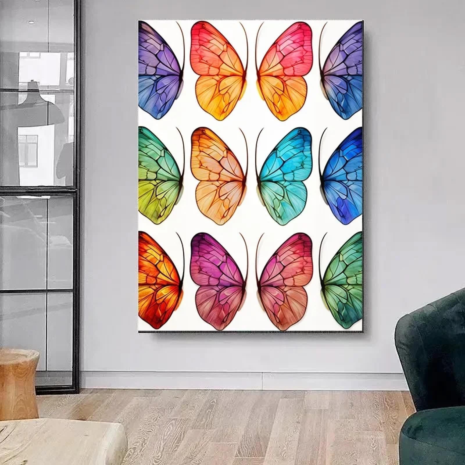 Peinture sur toile de papillons impression animaux classiques 60x90 - 6