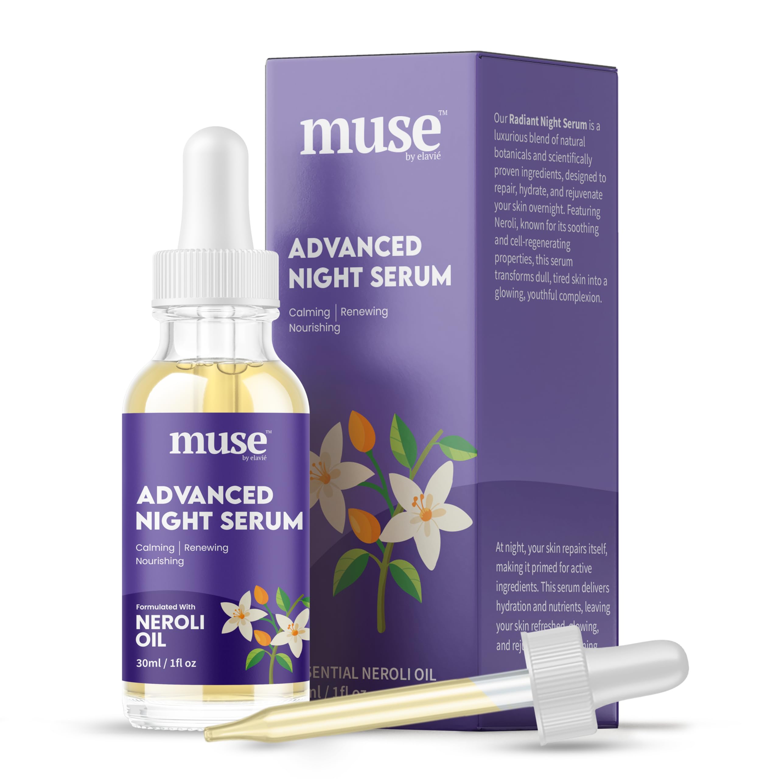 Amazon.com: Muse by Elavié - Advanced Night Serum – 1% Squalane