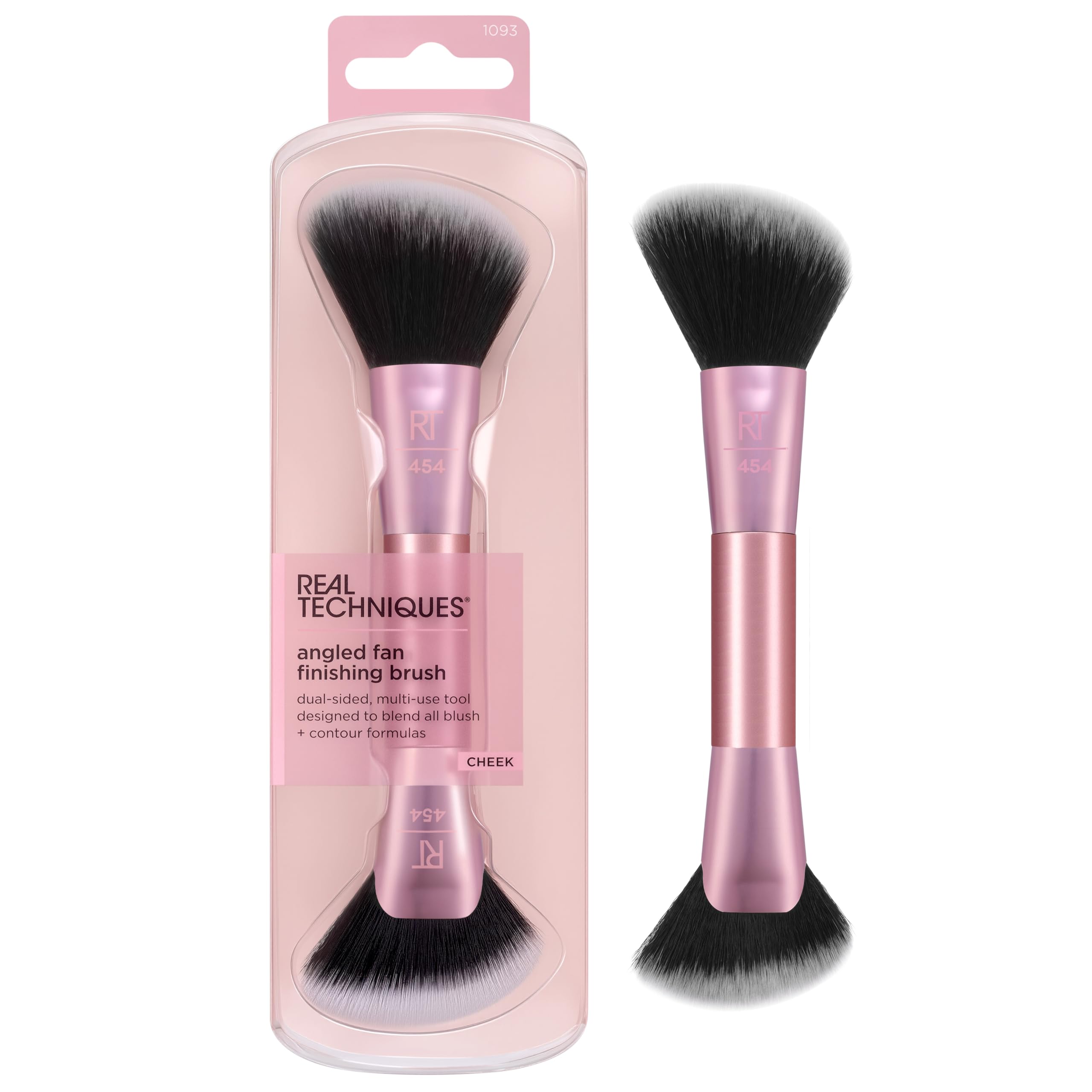 Real Techniques Schräger Fächerpinsel Schräger Fächerpinsel | Real Techniques Schräger Fächerpinsel, doppelseitiges Make-up-Tool für Rouge, Bronzer & Kontur