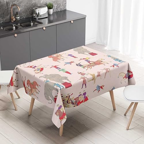 Circus Troupe Mantel rectangular para mesa de granja, impermeable, a prueba de polvo, 30 x 30 pulgadas