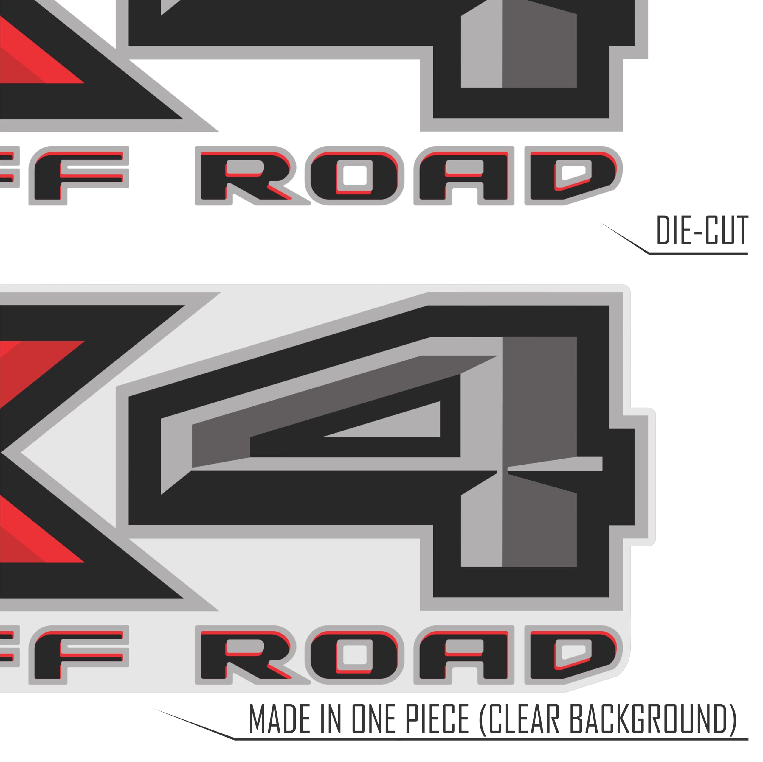 Metallic Gold 4x4 Truck Bed Decal Set For Ford F-150, F-250 Super Duty & Ranger