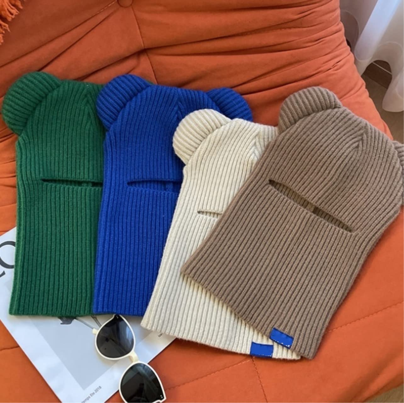 Sciarpa Scialle Cappello Lavorato A Maglia Sciarpa Invernale Pullover Cap Orecchie D'orso Sciarpa All'aperto Calda Stola Elegante