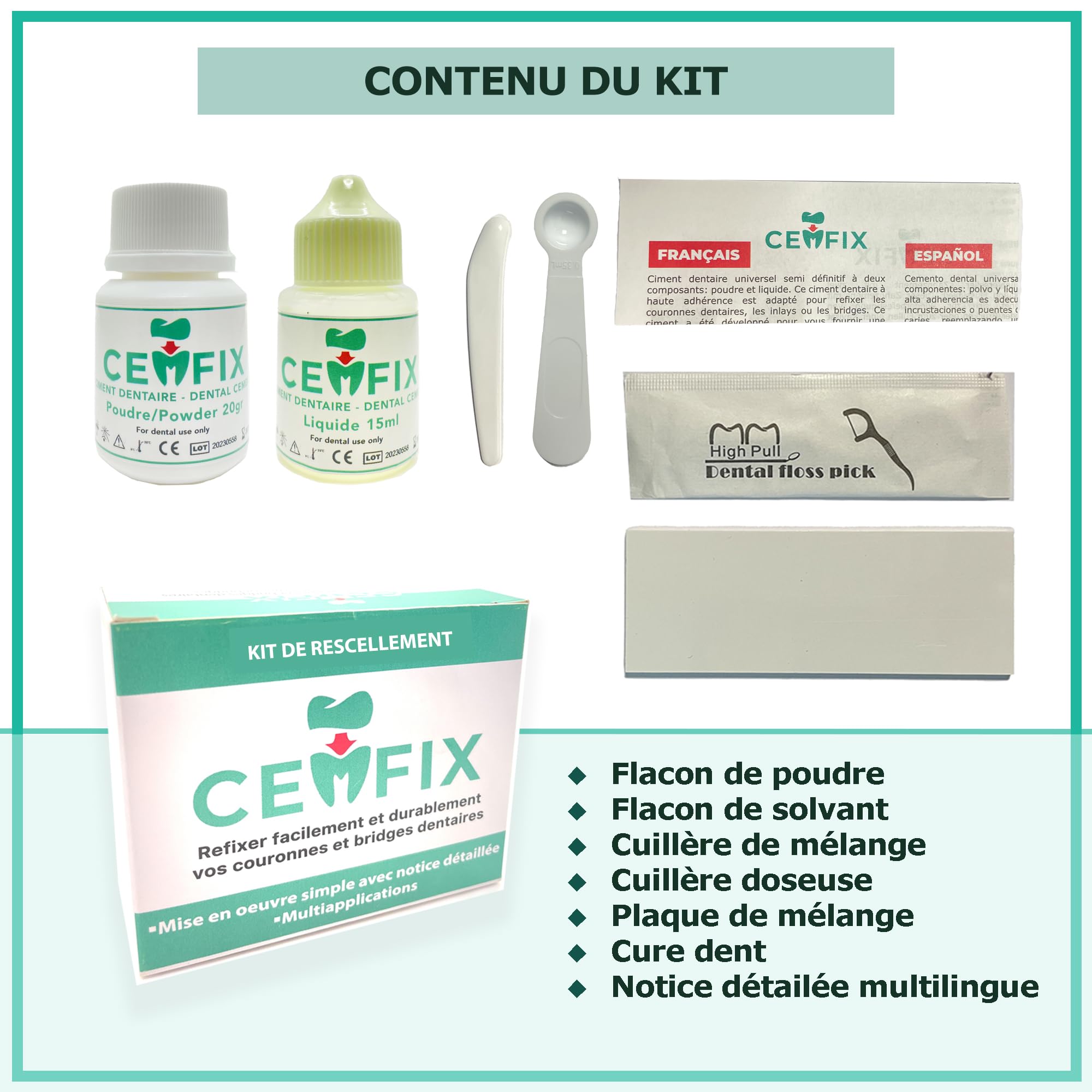 Nouveau produit dentaire pour refixer couronnes et bridges dentaires-Fixation et adhérence maximale garantie