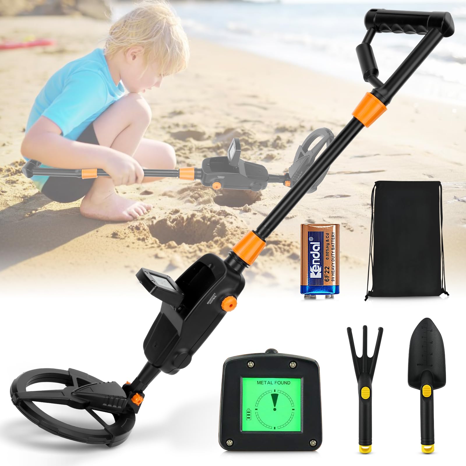 Detector de Metales para Niños, Sunowl Ligero Detector de Metales Niños con Pantalla LCD y Bobina de Búsqueda Resistente al Agua, Detector Metales Niños de Alta Sensibilidad para Búsqueda de Metales