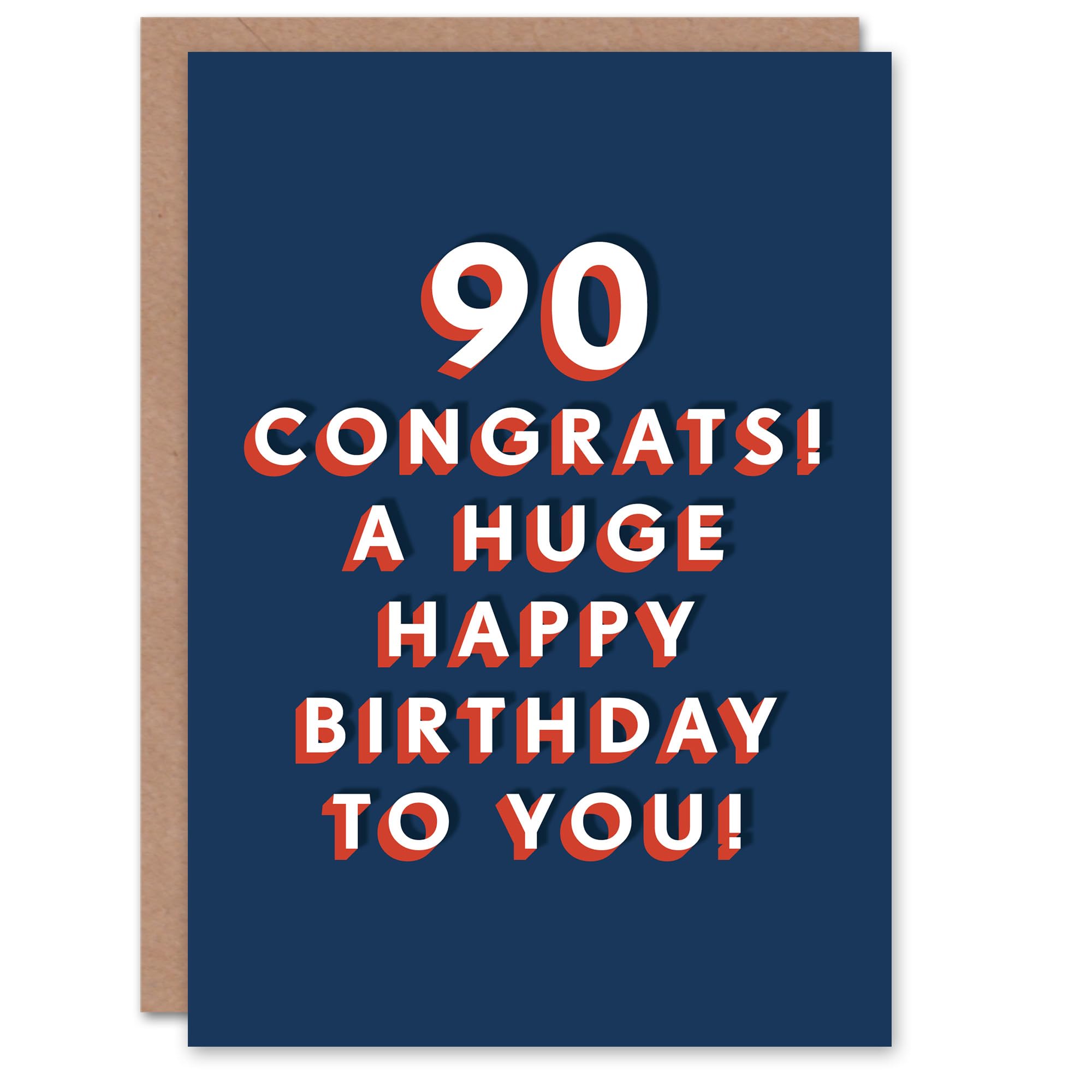 Artery8 Congrats Happy Huge 90 Year Old Milestone 90th For Him Birthday Card