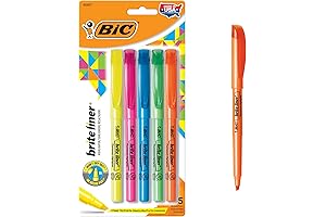 BIC Brite Liner Highlighter, Chisel Tip Value Pack, Assorted Bright Colors – 30 Count